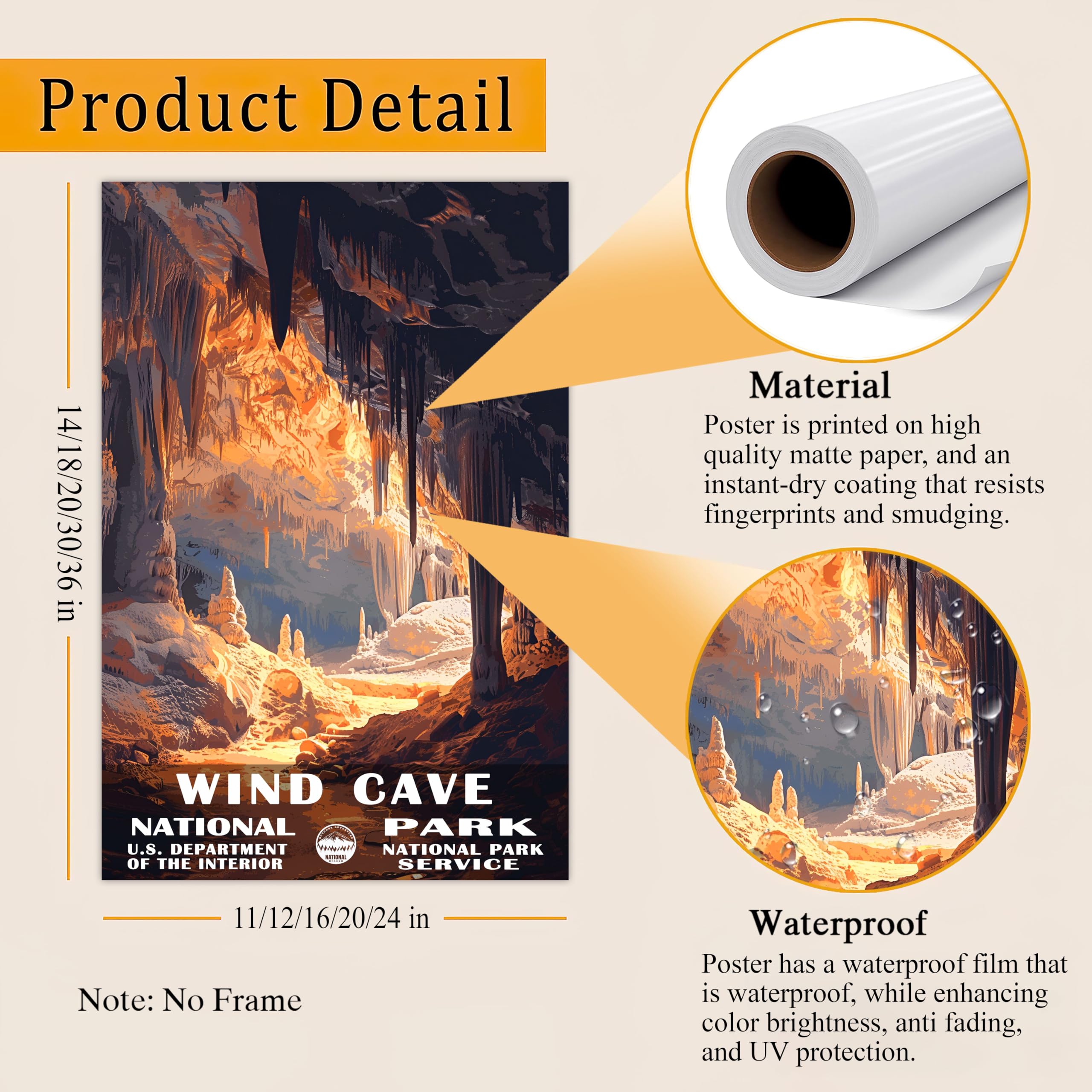 Amazon.com: Wind Cave National Park Poster - Wall Art Print for